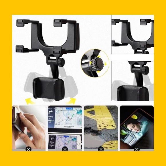 Car Rearview Mirror Cell Phone Mount - Picture 2 of 5